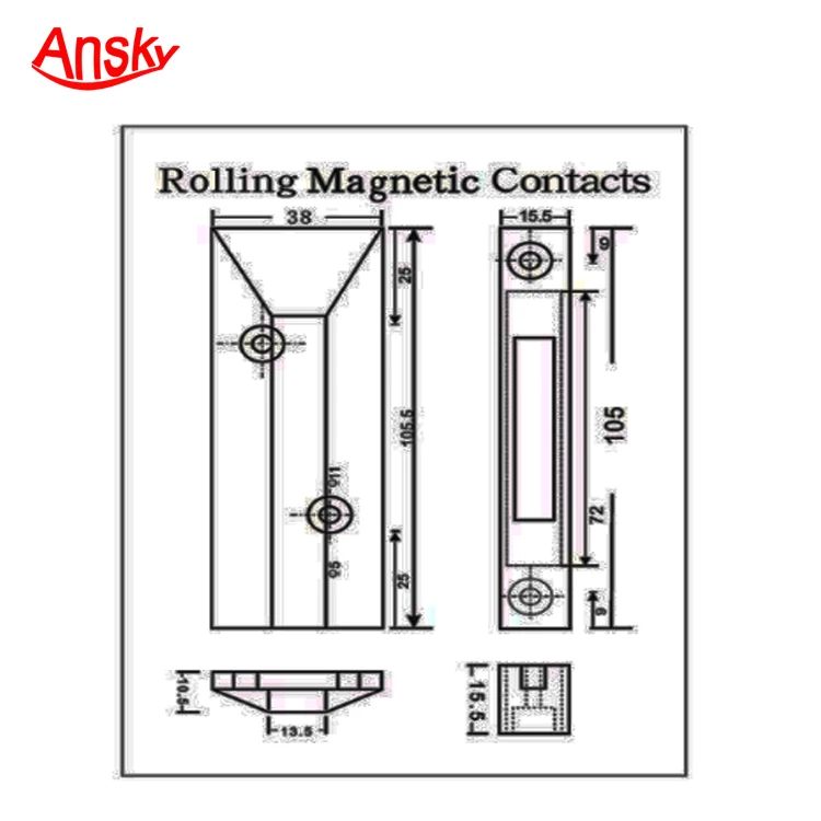 Wired Adjustable L Bracket Rolling Roller Shutter Magnetic Contact Sensor for Gate Door