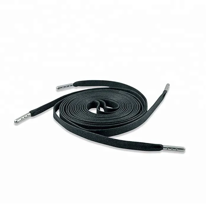 black flat waxed laces