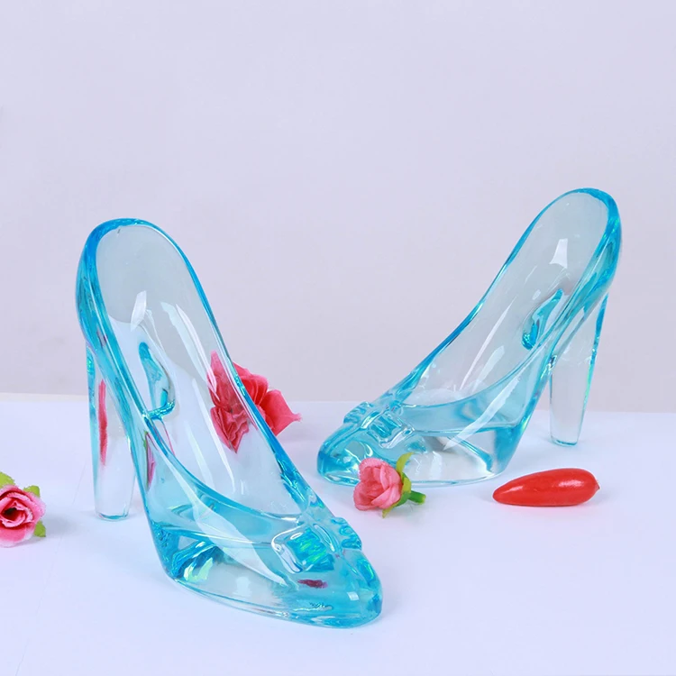 JC Best Quality Cinderella Crystal Real Leather High Heels Shones