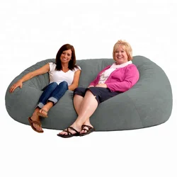 Soft memory foam filler round beanbag large living room sofa giant fluffy fur bean bed NO 3
