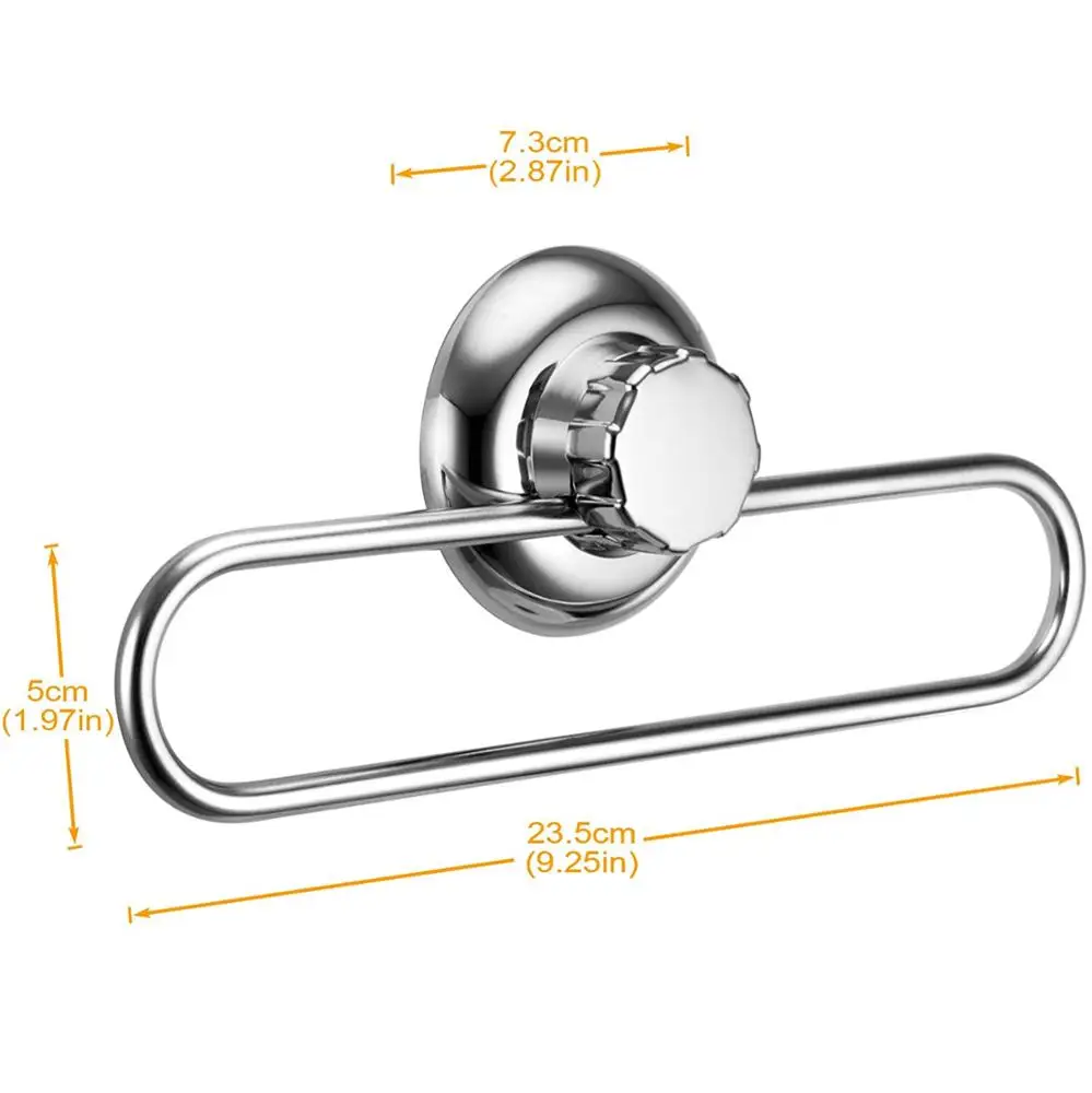Stainless Steel Never Rust Vaccum System MaxHold No-Drilling/Suction Cup Kitchen Paper Roll Holder for Bathroom & Kitchen 
