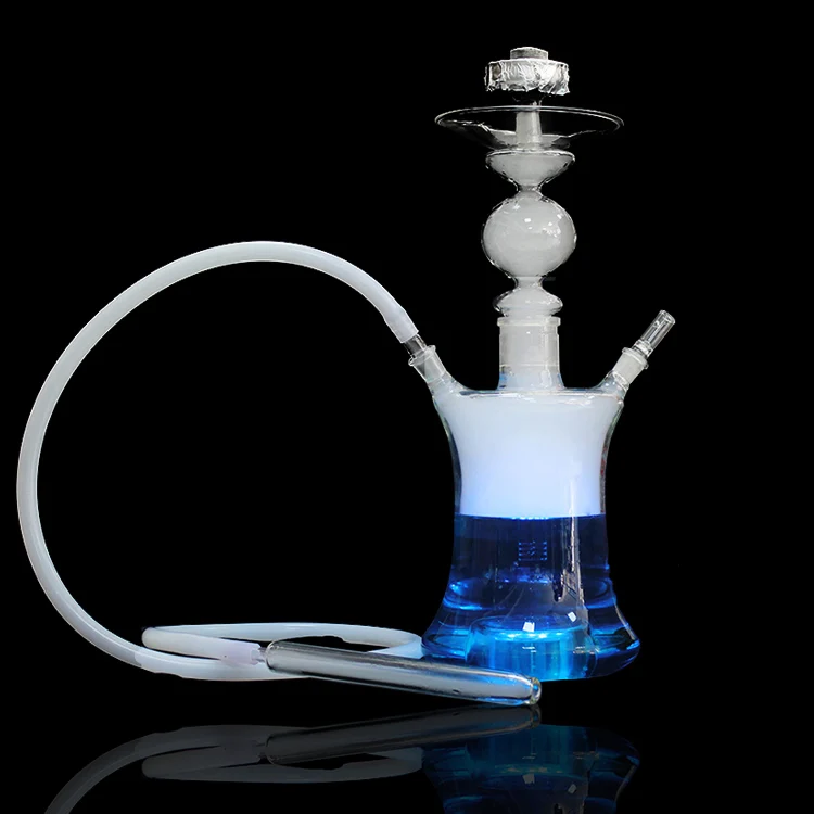 Large Customized Glass LED Hookah Shisha Mirrored Sheesha for Hookah Bar OEM Smoking Device with LED Light Wholesale