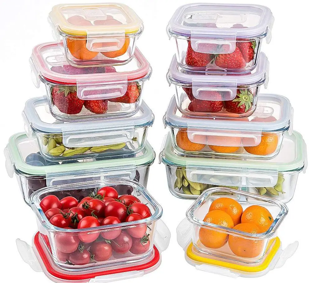 20Pcs Food Storage Box With Airtight Lid Round Food Grade Freezer