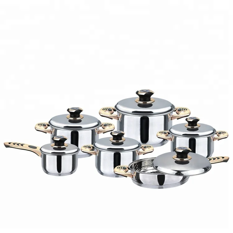 Stainless Steel Kitchen Cookware Set With Color Cooking Pot Set - Buy ...