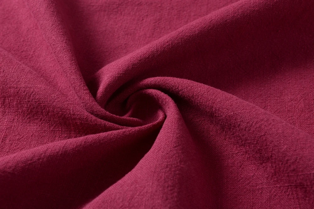 Heavy Linen Pure Stone Washed Crepe Ramie Cotton Fabric Plain Dyed ...