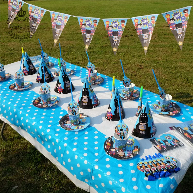 Superhero Avengers Birthday Party Boys Decoration Tableware Balloons Tablecloth