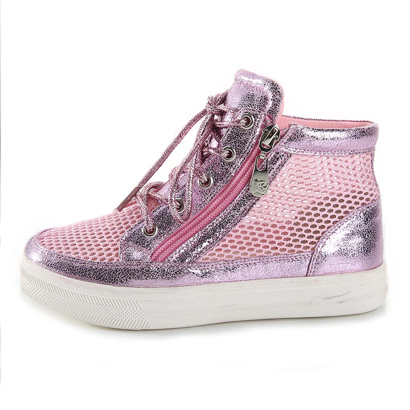 Горячие Продать Сияющий Воздухопроницаемой Сеткой Молния Дети Моды Спортивной Обуви