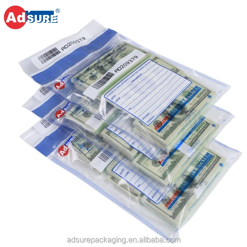 Tamper Proof Transparent Security Bag with Level 4 Closure Tape Deposit  Plastic - China Security Money Bags, Tamper Evident Tape