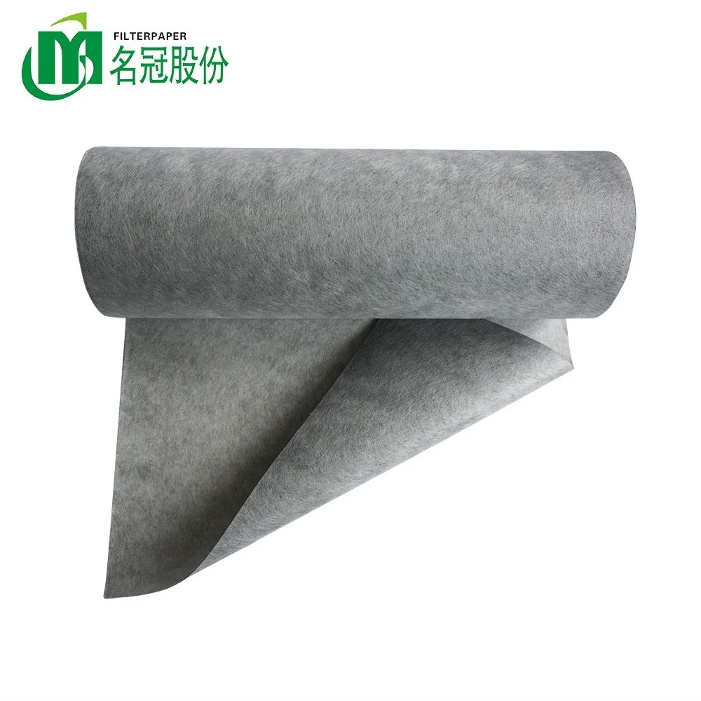 Coconut Shell Based Granulated  Activated Carbon Bonded to PP Melt Blown air Filter Media in Roll