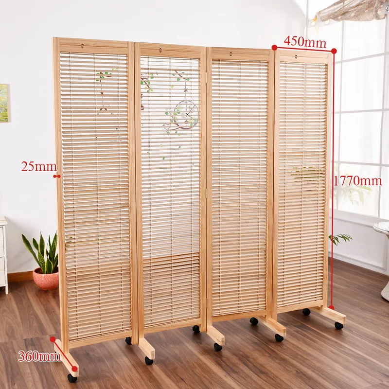 Details about   4/6 White Wooden Panels Folding Room Divider Partition Slat Privacy Screen 