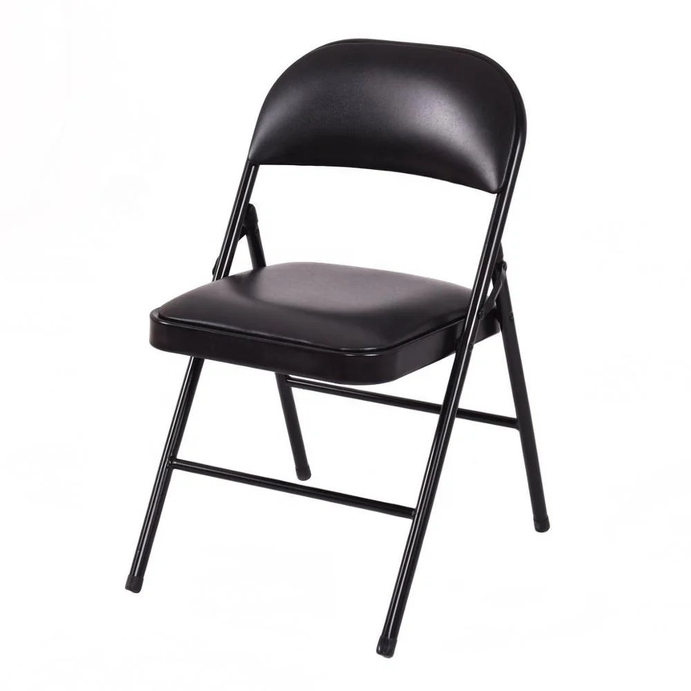 Wholesale Cheap Commercial Stackable Black Metal Folding Chair Wedding