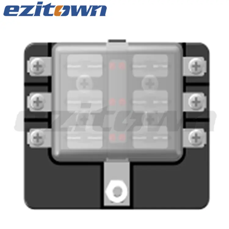 ezitown 6 way blade fuse box block for automotive car boat yacht marine truck trike vehicle RV w LED light indication and cover