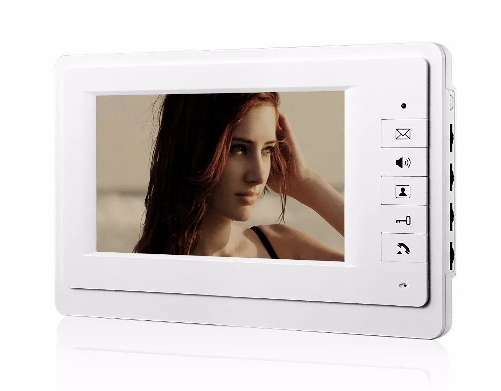 Sonnette Interphone Video avec 7 LCD Moniteur, Caméra de Surveillance  Extérieur Imperméable avec Vision Nocturne IR, Interphone Filaire Sonnette