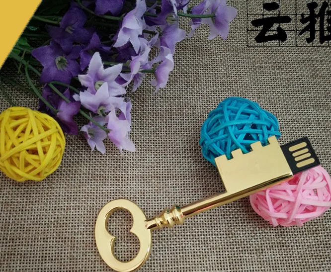 Customized Metal USB 2.0 Flash Drive in Key Shape 8GB to 128GB Memory Stick New Stock