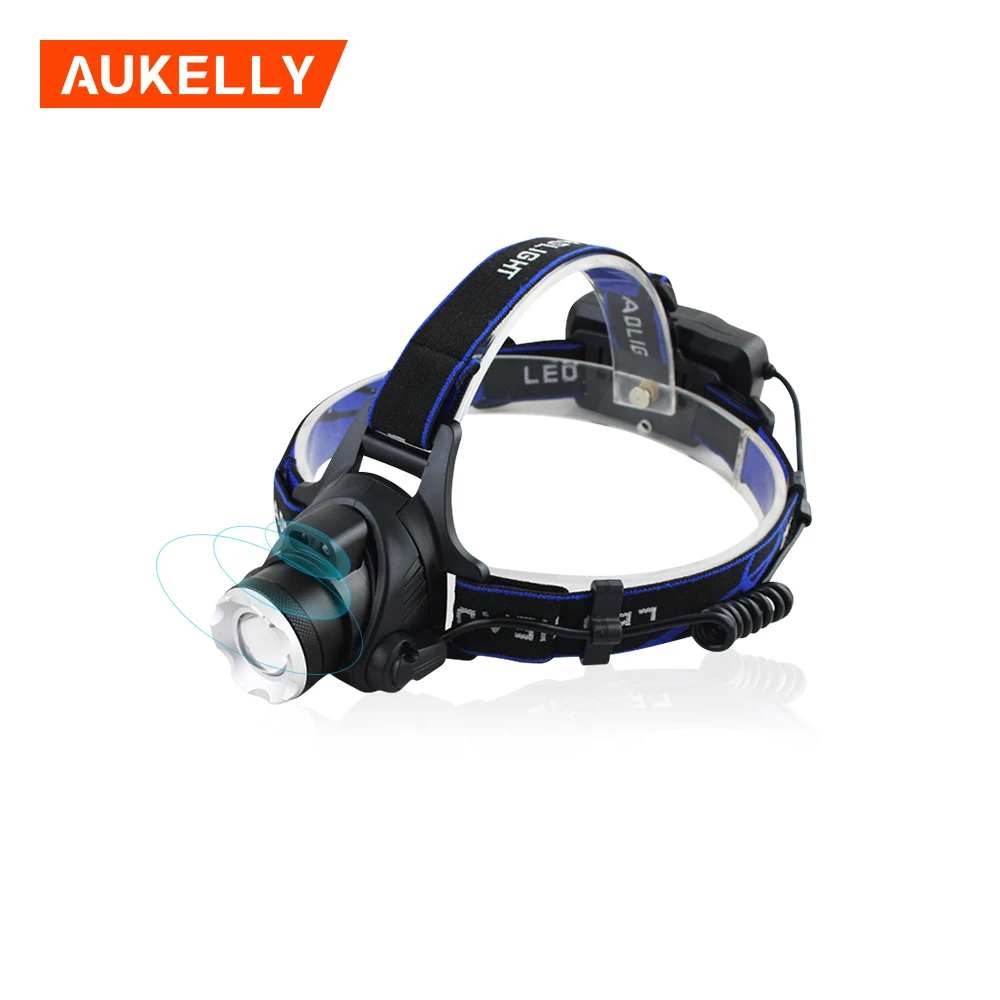 Aukelly Outdoor Waterproof Zoomable LED Infrared Sensor Headlamp Rechargeable Sensor Led Headtorch Sensor ultra Bright Headlamp