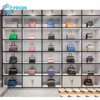 High Quality Display Shelf  Ladies Bags Wall Showcase Handbag Showroom Display Stand