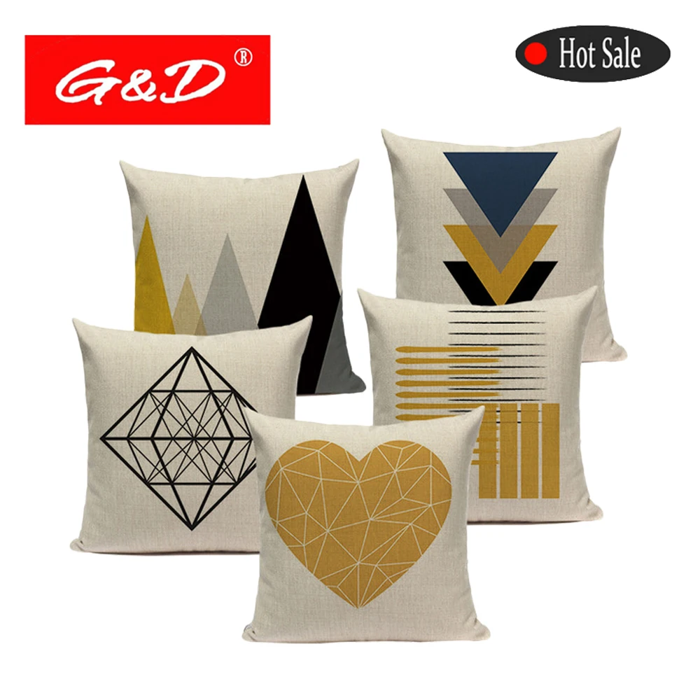 Диванная подушка G & D в скандинавском стиле автомобильная офисная Подушка наволочка 45*45