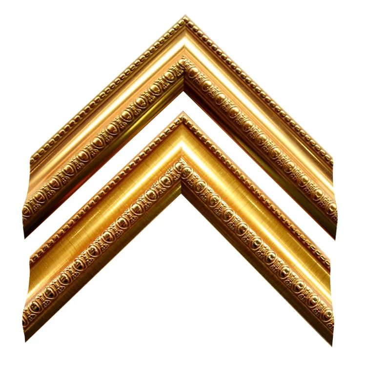 Free Sample Wholesale New Design Gold Fancy Ps Frame Moulding Profile