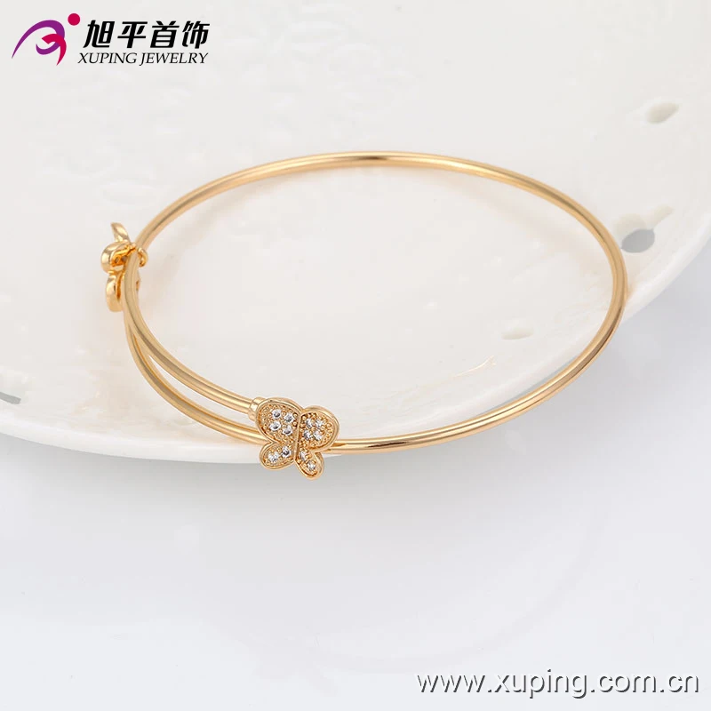アクセサリー Simple Gold Bangle K10YG Xuping Trendy Women's Adjustable Gold Bangle Jewelry