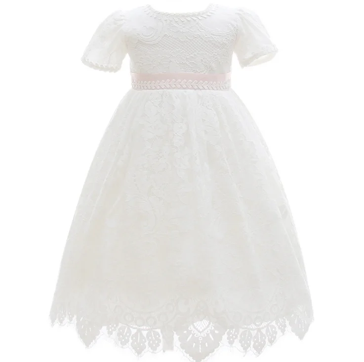 Для маленьких девочек, белое крестильное платье Бутик детское платье на крестины; Крестильное платье белое платье