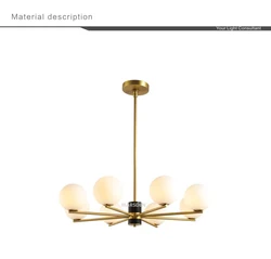 Современная белая люстра MARSDEN, латунная черная мраморная ручная люстра из дутого стекла с хрустальными шариками