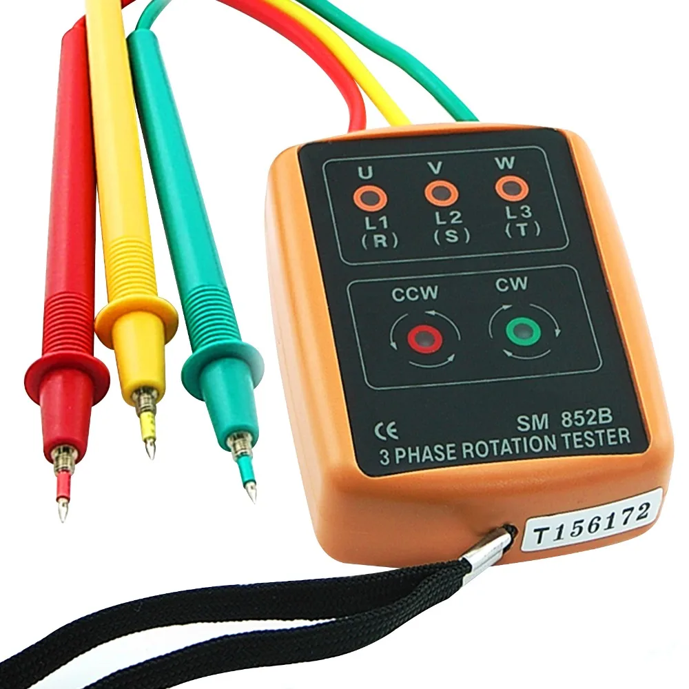 Phase Tester Accurate Professional Live Line Check Simple Power Check Live Wire Identification for Phase Sequence Detection Phase Meter 