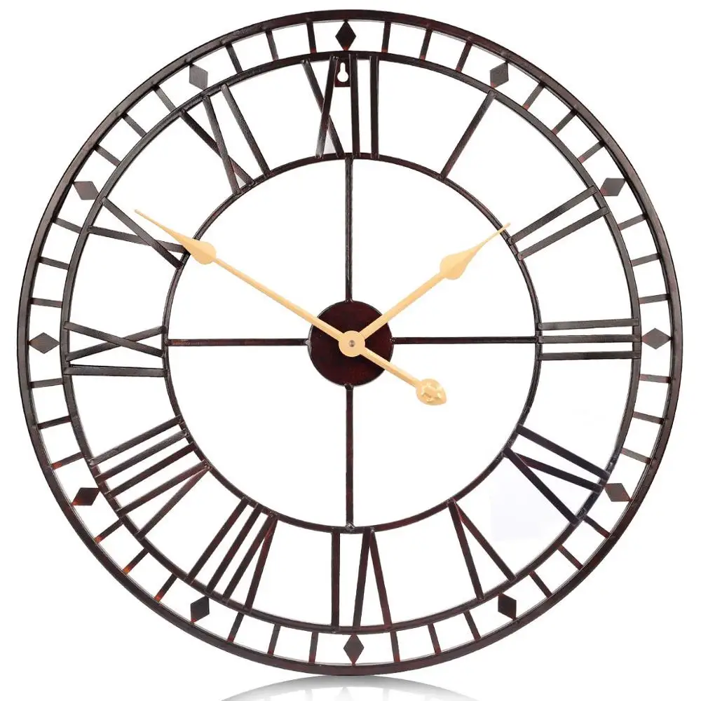 Rustic Retro Vintage Handmade Not Ticking Big Roman Metal Wall Clock Buy Metal Wall Clock