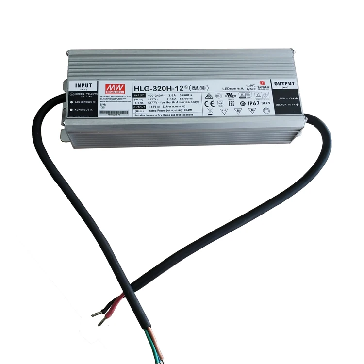 MEAN WELL HLG-320H-12 320W Waterproof Power Supply for LED