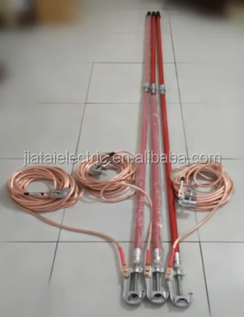 High Voltage Power Electric Fiberglass Ground Rod Temporary Earthing Set Clause With the Line Clamp