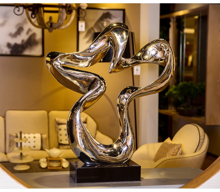 Modern Arts Sculpture Table Top Decoration Large Abstract Resin ...