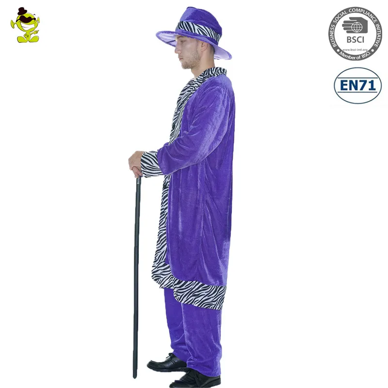 Pimp Costume Halloween  Party Stage Performance Fancy Dress Casual Pimp Costume for Men