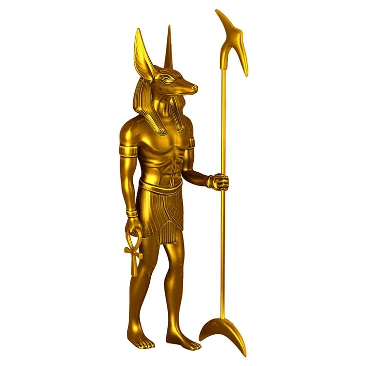 customized ancient egypt god fiberglass gold guardian anubis