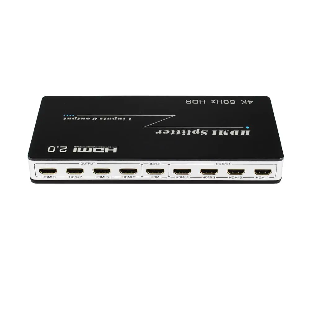 Сертифицированный RoHs CE 1x8 HDMI сплиттер 1 в 8 Выход HDCP 2,0 версия видео аудио сплиттер с EDID