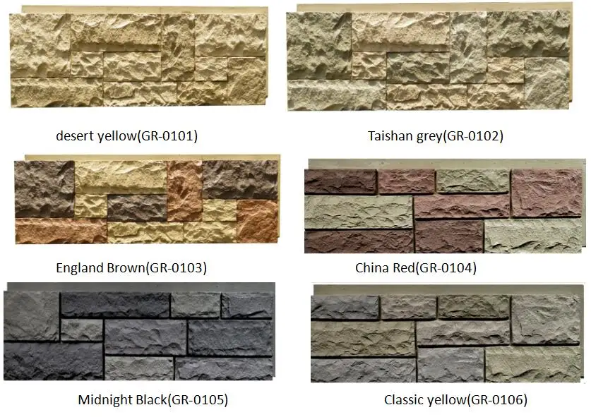 Artificial Stone Type Polyurethane Pu Faux Stone Exterior Lightweight Artificial Stone