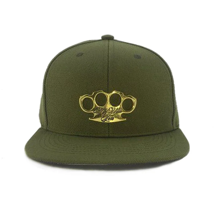 High Quality Custom Metal Plate Snapback Hat  Unisex Wholesale Customization