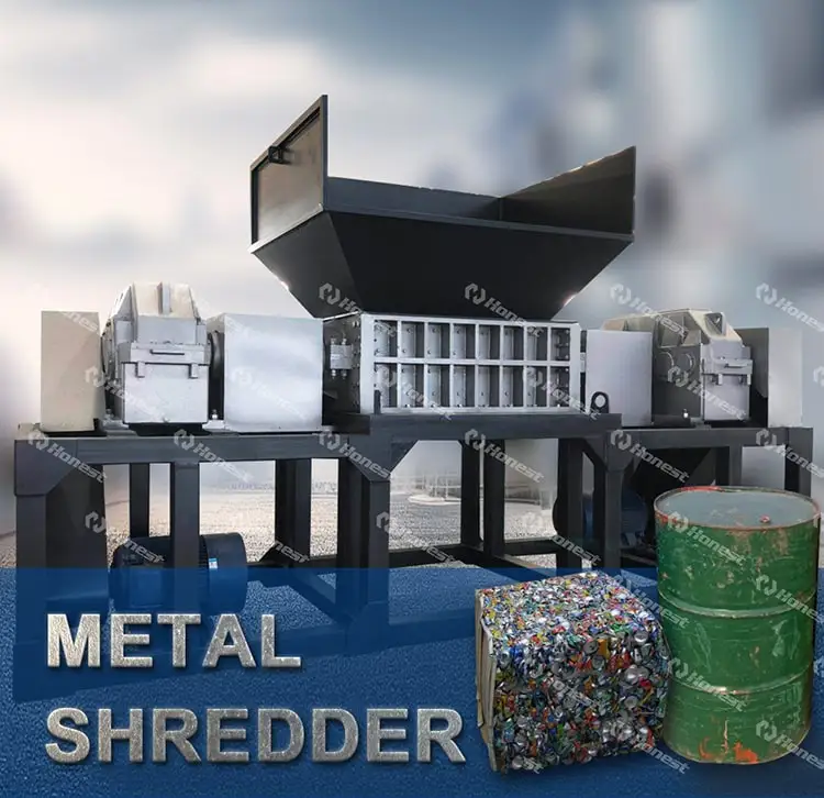 Custom Color Metal Shredder Machine , High Torque Waste Steel Drum
