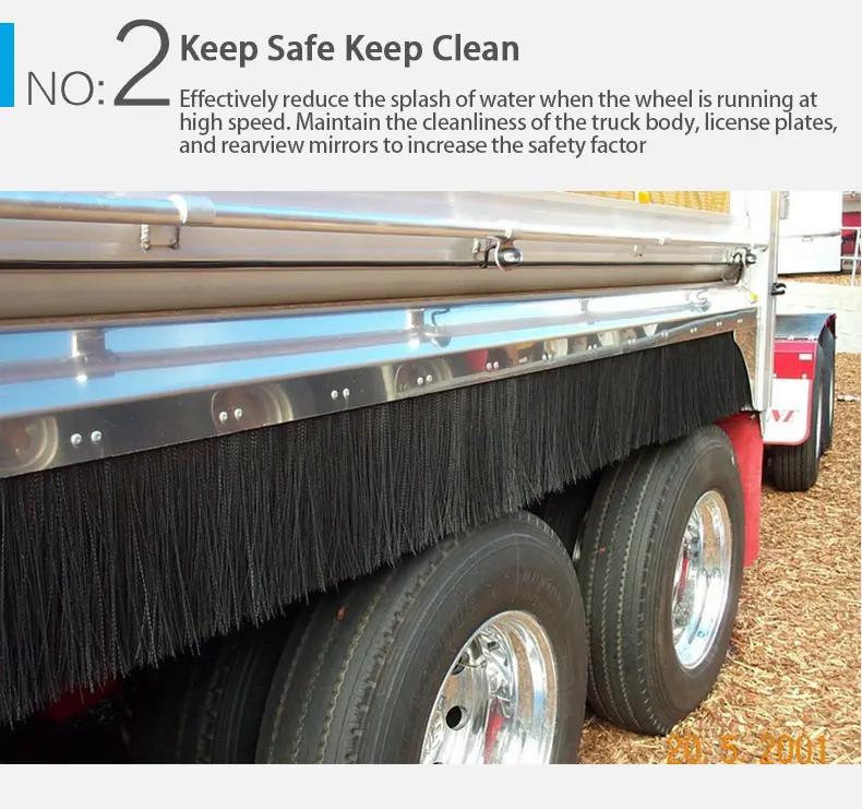 Spray Suppressant Brush Strip Skirting For Truck And Trailer Bodies