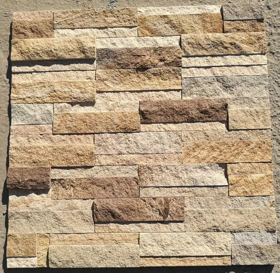 室内天然石单板混合彩色墙石面板文化石- Buy Wall Stone Panel,Natural