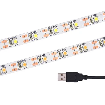 3528 5V USB white light 60led/m strip with self adhesive backing tape usb powered led TV PC backlight strip light with usb cable