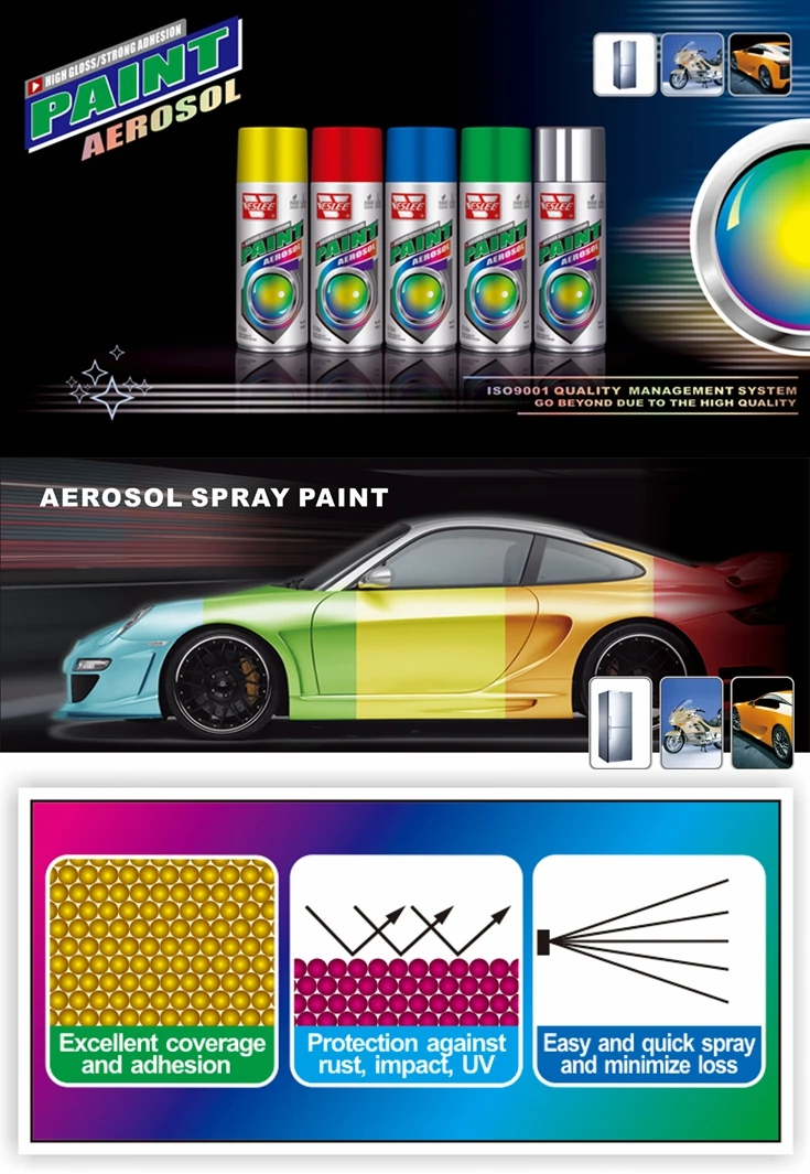 Multi Purpose Plastic Acrylic Aerosol Spray Chrome Paint Quality Car