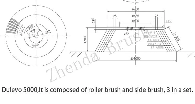 Powerful Large Road Sweeper Side Brush PP Or Steel Filament