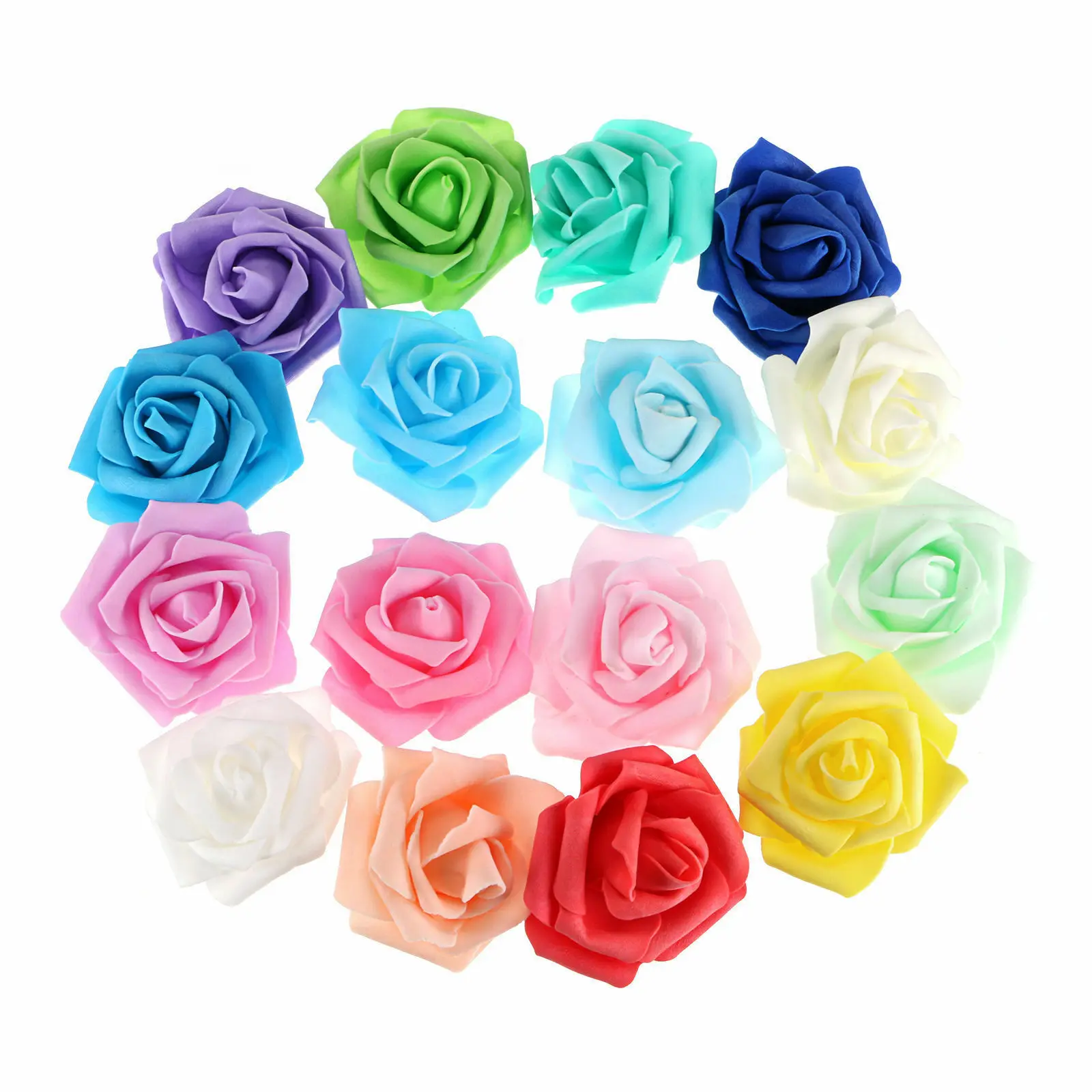 10~100pcs Artificial Foam Rose Flowers Bouquet Wedding Bride Corsage Party Decor 