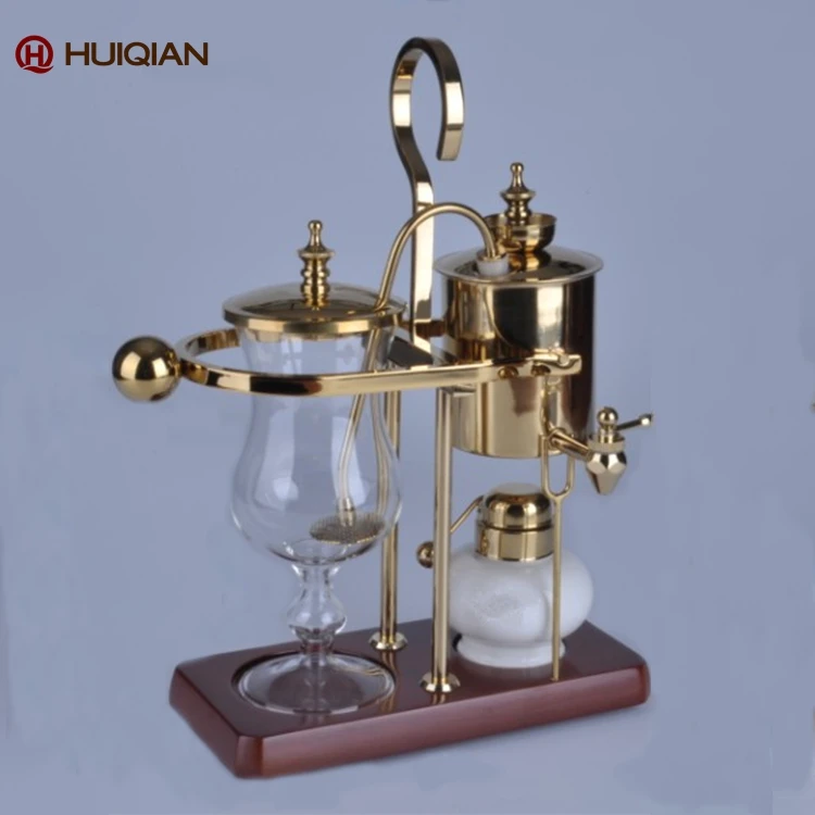 Nispira Belgian Belgium Luxury Royal Family Balance Syphon Siphon Coffee Maker Gold Color 1 Set