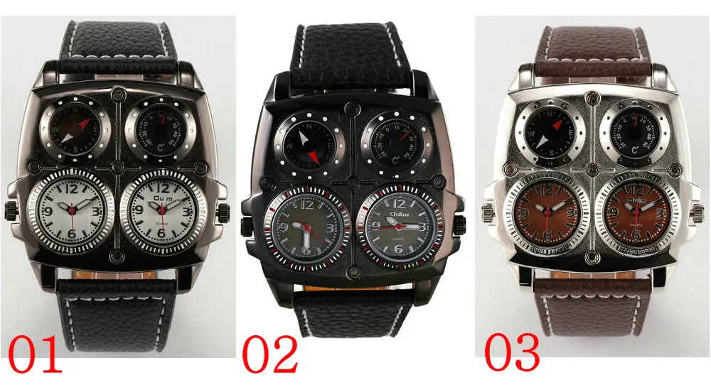 Oulm 1140 Men Top Brand Fashion Luxury Watches Double Time Zone Outdoor Compass Wristwatch Thermometer Quartz Watch Alibaba