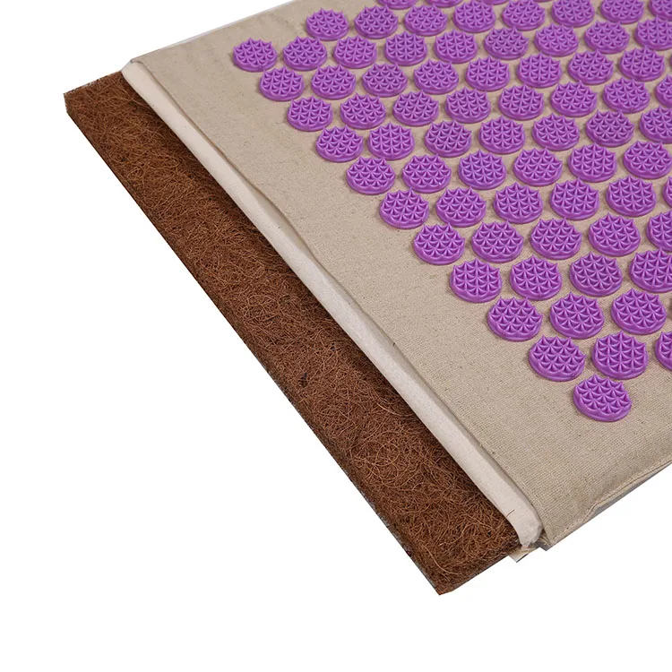 Обезболивающий коврик для акупрессуры из 100% натурального хлопка и льна с наполнителем кокосового волокна