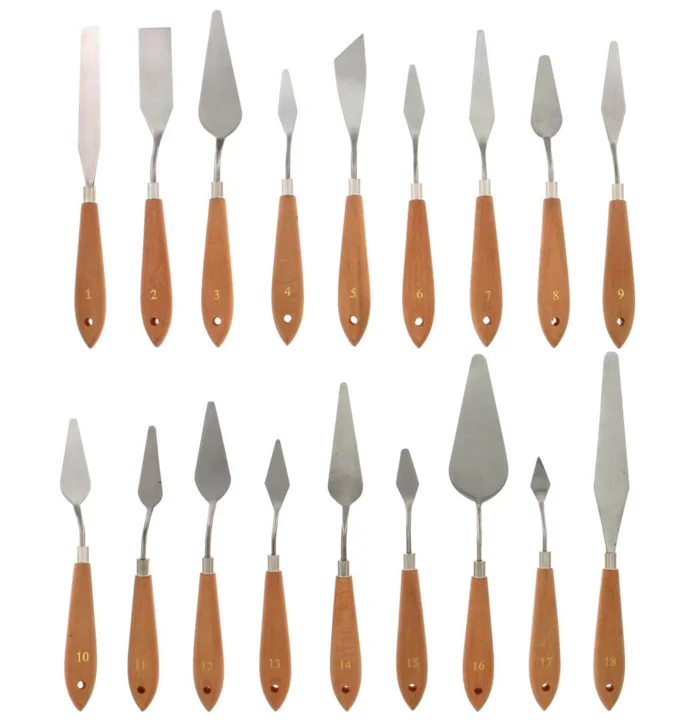 Набор металлических ножей HB различной формы для смешивания цветов