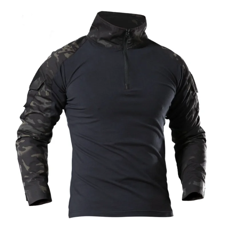 dfls01长袖青蛙衬衫与肘垫ucp迷彩黑色迷彩各种迷彩兼容