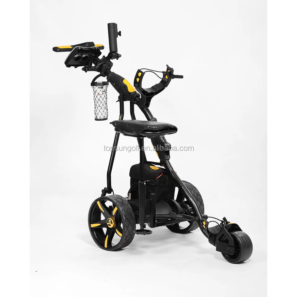 Topsun Folding Mini Remote Control Golf Carts for Sale Electric Push Golf Trolley With Seat