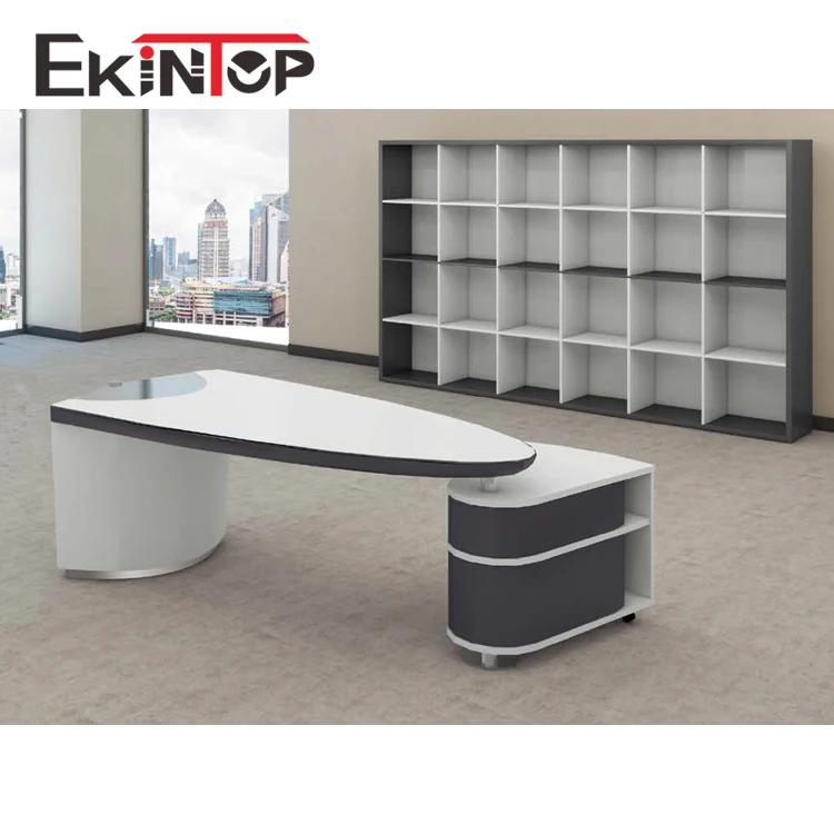 Простой дизайнерский Офисный Компьютерный стол Ekintop деревянный офисный стандартного размера