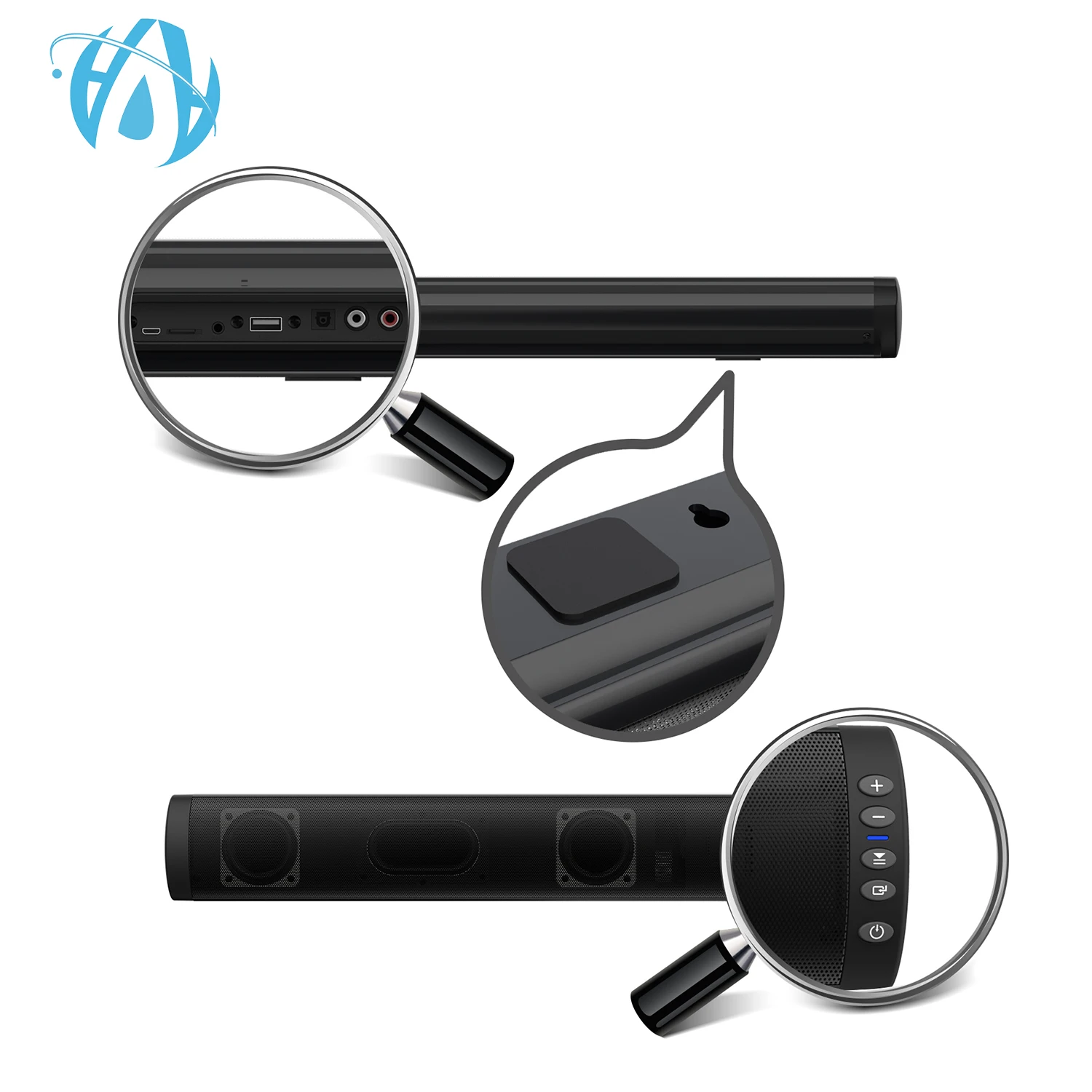Optical RCA TV Soundbar Wireless FM Remote Control Home Theatre Deep Bass Surround Sound Bar